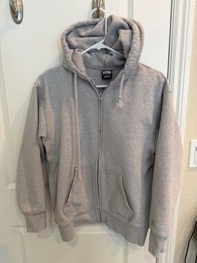 Aritzia Light Gray Full-Zip Hoodie